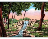 Waterfall Chahinkapa Park Wahpeton North Dakota ND UNP Linen Postcard S12 - $7.08