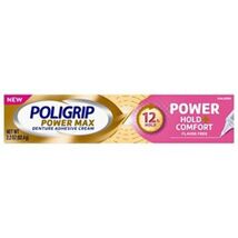 Poligrip Power Max Denture Adhesive Cream, Flavor Free, 2.2 OZ EXP 6/30/27 - $12.86