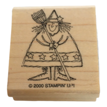 Stampin Up Rubber Stamp Halloween Witch with Broom Triangle Card Making Craft - £3.13 GBP