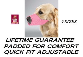 Guardian Gear NO BITE BARK DOG MUZZLE LINED Quick-FIT Nylon ADJUSTABLE T... - £5.58 GBP+