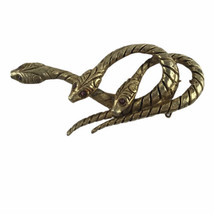 Women&#39;s Three Coiled Snakes Serpents With Gemstone Eyes Brooch Jewelry - £11.06 GBP