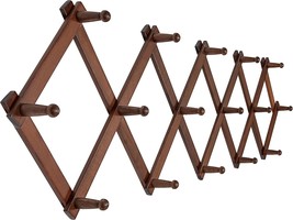 Skoloo Accordion Wall Hanger, Modern Expandable Coat Rack Wall Mounted,, Walnut - $39.32