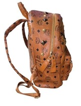 Authentic MCM Stark Studded Backpack Cognac Visetos Medium Brown image 4