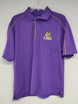 PGA Tour Mens LSU Tigers Purple Embroidered Short Sleeve Golf Polo Shirt Sz M - £18.23 GBP