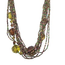 Vintage Esmore Multi Strand Torsade Style Faceted Beads Boho Seed Bead N... - $24.26