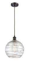 Mini Pendant Athens Deco Swirl 10&quot; Oil Rubbed Bronze Ballston 516-1P-OB-G1213-10 - £148.93 GBP