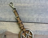 Michael Kors Round Logo Gold tone Hangtag  - Keychain - Bag Charm W/clip - £19.46 GBP