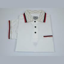 Men Sports Shirt DE-NIKO Short Sleeves Cotton Fashion Polo Shirt DBK113 White image 6