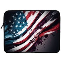 US Flag 2-Sided Print 16&quot; Laptop Sleeve - American Laptop Sleeve - Illus... - £29.61 GBP
