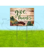 GIVE THANKS Yard Sign Corrugated Plastic Bandit Lawn Decorations USA - $31.49+
