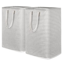 2 Pack Laundry Hamper Large Collapsible Laundry Baskets, Freestanding Waterproof - £31.44 GBP