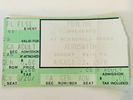 Aerosmith Metal Rock Concert Ticket Stub vtg 1976 Mcnichols Arena Denver Tyler - £38.96 GBP