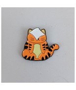 New Orange Tabby Cat With Napkin On Head Enamel Lapel Hat Pin - $6.44