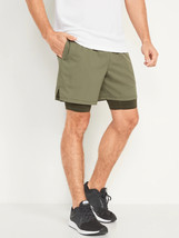 Old Navy Go 2-in-1 Workout Shorts + Base Layer Mens 2XL Tall Sage Green NEW - £20.93 GBP