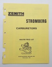 1969 Lucas Zenith Stromberg Master Carburetors Parts Price List Book Cat... - £18.31 GBP