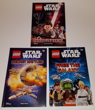 3 LEGO Star Wars HBK Book Lot Disney DK Force Awakens Free Galaxy Secret Battles - £11.83 GBP