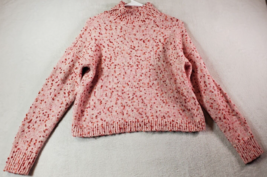 LC Lauren Conrad Sweater Womens Medium Pink Knit Polyester Long Sleeve Crew Neck - £15.88 GBP