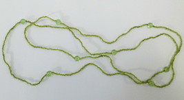 Dainty Light Green Translucent Seed Bead Infinity Strand Necklace - £4.62 GBP