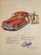 1947 Print Ad Dodge 4-Door Cars Smoothest Car Afloat Kids in Halloween C... - £16.27 GBP