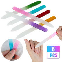 6pcs Double-Sided Glass Finger Nail Files Manicure Pedicure Fingernail F... - £12.11 GBP