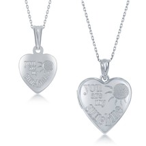 Sterling Silver Mother Daughter Set Heart Pendant Locket You Are My Suns... - £119.27 GBP