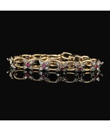 Antique Victorian 18K Two Tone Gold Over Round Diamond and Ruby Bracelet... - €132,19 EUR