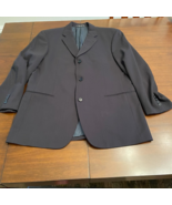 Hugo Boss Mens Three Button Suit Jacket Blue 100% Wool Pockets Notch Lap... - $49.99