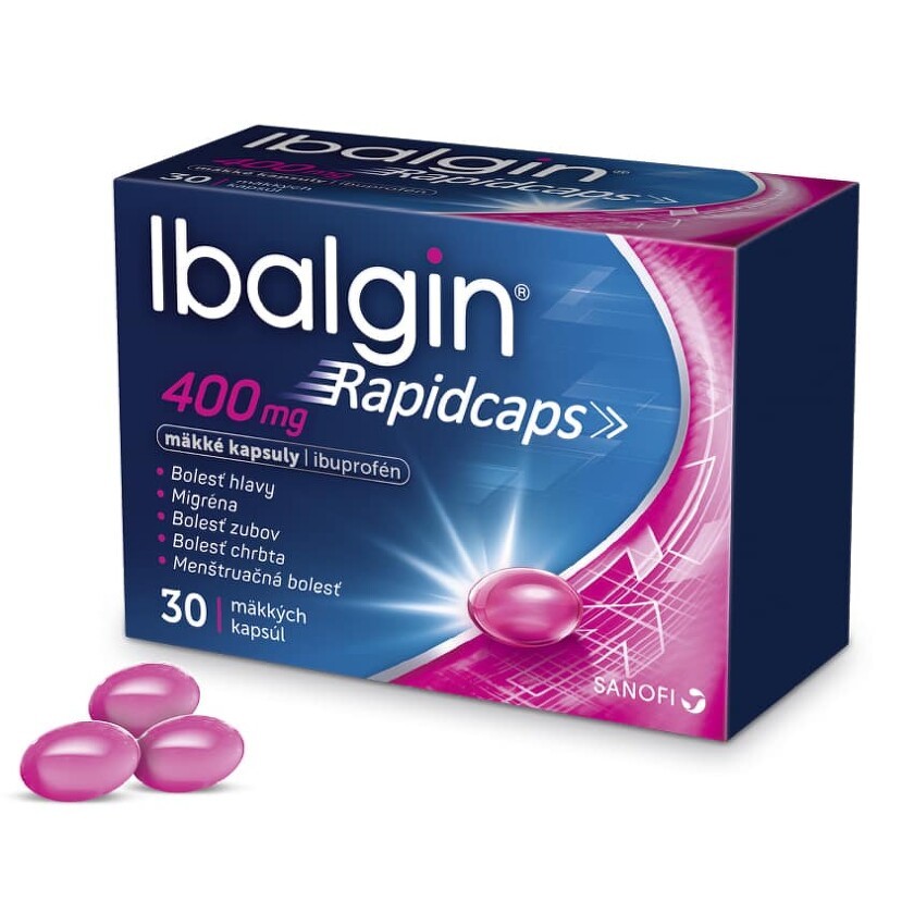 IBALGIN Rapidcaps 400 mg 30 capsules for migraine relief, menstruation - $19.95