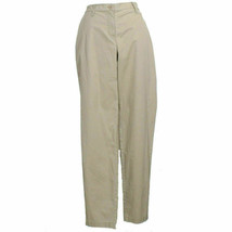 EILEEN FISHER Beechwood Beige Washed Cotton Tencel Twill Trouser Pants S - £78.63 GBP