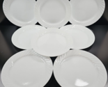 8 Corelle Enhancements Dinner Plates Set Corning White Swirl Table Dish ... - $122.43