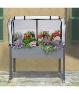 Self-Watering Elevated Spruce Planter with Greenhouse &amp; Bug Cover - $296.44