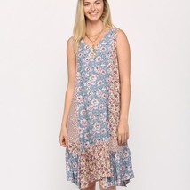NEW! GIGIO by Umgee Boho Style Floral Print Asymmetrical Sleeveless Dress - £27.48 GBP
