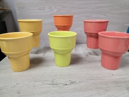 Farberware Ice Cream Cone Ceramic Cups Bowls - $7.50