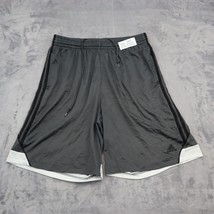 Adidas Shorts Mens XL Gray Adjustable Waist Basketball Sports Pull On Bo... - £12.67 GBP