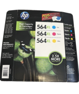 HP GENUINE 564XL Color Ink Cartridges and Photo Paper Combo June 2015 #527664