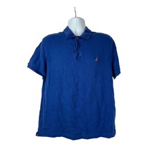 Nautica Men&#39;s Blue Short Sleeved Collared Polo Shirt Size L - $15.90