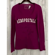 Aeropostale Womens Shirt Large Fuscia Pink Waffle Knit Scoop Neck - £8.09 GBP