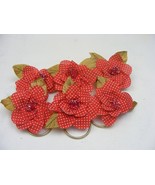 Vintage Handmade Napkin Rings Set of 6 Red w White Dot Red Pollen #4 - €16,87 EUR
