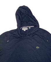 Lacoste Hooded Knit Top Navy Blue Crocodile Logo Men’s Size M image 4