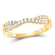 14kt Yellow Gold Womens Round Diamond Contour Enhancer Wedding Band 1/4 Cttw - £418.98 GBP