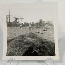 Vintage Photo Picture Original One Of A Kind Kids Playing Outside Big Yard Tree - £6.30 GBP