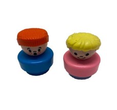 Fisher Price Little People Boy and Girl VTG  1990 Girl has bite marks - $9.70