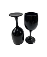 Vintage Set Of 2 LIBBEY Black Amethyst Wine Water Glass Goblets Stemware - $370.49 MXN