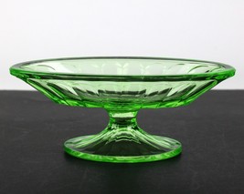 Green Footed Banana Split Bowl, Vintage Soda Fountain Depression Glass, 7 1/2&quot; - £19.81 GBP