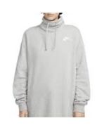 Nike Women Gray Club Fleece Oversized Mock-Neck Sweatshirt Medium FB8664... - $43.00
