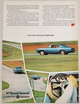 1967 Print Ad Plymouth Barracuda Sports Hardtop Cars V-8 Engines - £9.41 GBP