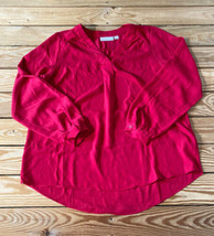 Belle by Kim gravel NWOT Women’s long sleeve v Neck blouse size XS red sf4x2 - £12.04 GBP