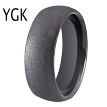Classic Wedding Band Ring Sand Blasted Black Tungsten Ring Men and Women Engagem - £29.45 GBP