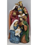 Nativity Holy Family with Wisemen Hand-Painted Polyresin Statue Table Decor - $97.24 CAD