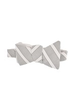 Alexis Mabille Mens Bow Tie Striped Classic Elegant Grey Made In France - £152.06 GBP